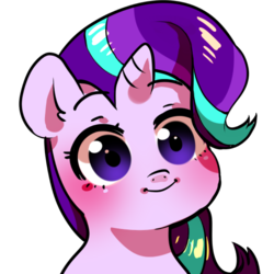 Size: 512x512 | Tagged: safe, artist:kkotnim, starlight glimmer, pony, unicorn, g4, blushing, cute, female, glimmerbetes, mare, simple background, smiling, solo, transparent background