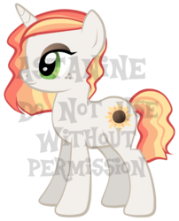 Size: 441x545 | Tagged: safe, artist:petraea, oc, oc only, oc:sunflower shine, pony, unicorn, female, mare, simple background, solo, transparent background, vector, watermark