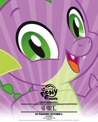 Size: 1500x1875 | Tagged: safe, spike, dragon, g4, my little pony: the movie, official, cathy weseluck, male, movie poster, my little pony logo, poster, solo