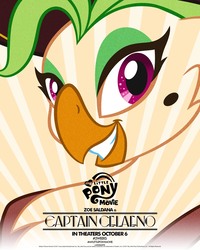 Size: 1500x1875 | Tagged: safe, captain celaeno, anthro, g4, my little pony: the movie, official, female, movie poster, my little pony logo, poster, solo, zoe saldana