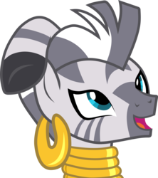 Size: 2480x2792 | Tagged: safe, artist:frownfactory, zecora, zebra, g4, it isn't the mane thing about you, .svg available, ear piercing, earring, female, high res, jewelry, mohawk, neck rings, piercing, simple background, solo, svg, transparent background, vector