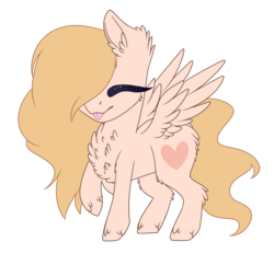 Size: 3421x3157 | Tagged: safe, artist:crazllana, oc, oc only, oc:skyler, pegasus, pony, female, high res, mare, one eye closed, raised hoof, simple background, solo, tongue out, transparent background, wink