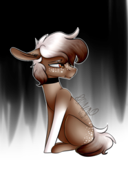 Size: 951x1279 | Tagged: safe, artist:sweetmelon556, oc, oc only, oc:coffee bean, earth pony, pony, male, sitting, solo, stallion