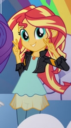 Size: 1500x2685 | Tagged: safe, sunset shimmer, equestria girls, equestria girls specials, g4, official, cute, geode of empathy, looking at you, magical geodes, peace sign, shimmerbetes