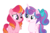 Size: 804x524 | Tagged: safe, artist:carouselunique, princess flurry heart, oc, oc:honeycrisp blossom, earth pony, pony, g4, base used, cute, duo, female, filly, flurrybetes, half-siblings, interdimensional siblings, movie accurate, ocbetes, offspring, older, older flurry heart, parent:big macintosh, parent:princess cadance, parents:cadmac, simple background, sisters, transparent background