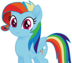 Size: 1780x1554 | Tagged: safe, artist:itspeahead, rainbow dash, pegasus, pony, g4, my little pony: the movie, newbie dash, cute, dashabetes, female, mare, movie accurate, rainbow fash, simple background, solo, transparent background, vector