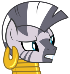 Size: 3169x3350 | Tagged: safe, artist:sketchmcreations, zecora, zebra, g4, it isn't the mane thing about you, bust, ear piercing, earring, female, high res, incredulous, jewelry, neck rings, piercing, quadrupedal, simple background, transparent background, vector