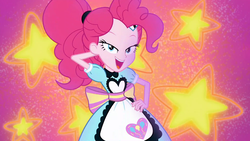 Size: 1920x1080 | Tagged: safe, screencap, pinkie pie, coinky-dink world, equestria girls, g4, my little pony equestria girls: summertime shorts, adorasexy, apron, clothes, cute, diapinkes, diner uniform, female, looking at you, ponytail, server pinkie pie, sexy, solo, stupid sexy pinkie, uniform, waitress