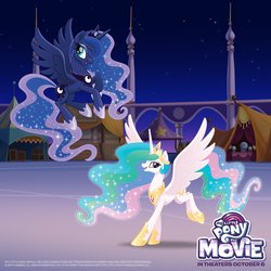 Size: 1200x1200 | Tagged: safe, princess celestia, princess luna, pony, g4, my little pony: the movie, my little pony logo