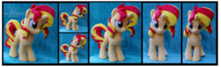 Size: 5769x1753 | Tagged: safe, artist:nazegoreng, sunset shimmer, pony, g4, happy, irl, photo, plushie, solo, worried