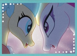Size: 3568x2591 | Tagged: safe, screencap, princess skystar, queen novo, seapony (g4), g4, my little pony: the movie, blue eyes, bubble, bust, crown, cute, duo, eyelashes, eyeshadow, female, glowing, high res, jewelry, like mother like daughter, like parent like child, looking at each other, looking at someone, makeup, mother and daughter, necklace, one small thing, open mouth, pearl necklace, portrait, purple eyes, regalia, seaquestria, seashell, seashell necklace, singing, smiling, smiling at each other, teeth, underwater, water