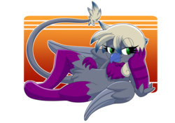 Size: 999x703 | Tagged: safe, artist:ansil, oc, oc only, oc:jordan the griffon, griffon, bedroom eyes, clothes, draw me like one of your french girls, gloves, simple background, socks, transparent background