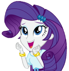 Size: 698x720 | Tagged: safe, artist:thebar, rarity, equestria girls, g4, belt, bracelet, female, gem, jewelry, looking up, simple background, solo, transparent background