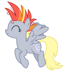 Size: 1500x1656 | Tagged: safe, artist:sketchmcreations, derpy hooves, pegasus, pony, g4, it isn't the mane thing about you, alternate hairstyle, background pony, derpunk, eyes closed, female, flying, mare, mohawk, mohawks for everypony, punk, simple background, smiling, solo, transparent background, vector