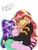 Size: 768x1024 | Tagged: safe, artist:brickercupmasterx3, aria blaze, sunset shimmer, equestria girls, g4, my little pony equestria girls: rainbow rocks, clothes, female, hug, lesbian, looking at you, ship:sunblaze, shipping, simple background, smiling