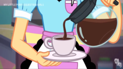Size: 1366x768 | Tagged: safe, screencap, tip top, coinky-dink world, equestria girls, g4, my little pony equestria girls: summertime shorts, coffee, diner uniform, waitress