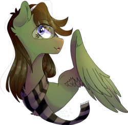 Size: 5461x5315 | Tagged: safe, artist:erinartista, oc, oc only, oc:hikari, pegasus, pony, absurd resolution, bust, clothes, female, glasses, mare, portrait, scarf, simple background, solo, transparent background
