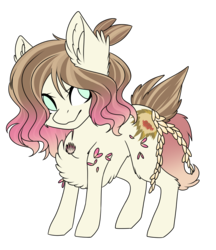 Size: 2611x3025 | Tagged: safe, artist:crazllana, oc, oc only, oc:abigail, original species, pony, chest fluff, female, high res, mare, simple background, solo, tea leaf pony, transparent background