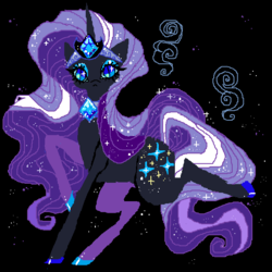 Size: 600x600 | Tagged: safe, artist:suippumato, nightmare rarity, pony, unicorn, g4, female, looking at you, mare, raised hoof, raised leg, simple background, solo
