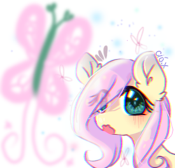 Size: 334x320 | Tagged: safe, artist:windymils, fluttershy, pegasus, pony, g4, blushing, female, mare, open mouth, solo