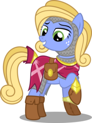 Size: 4449x5958 | Tagged: safe, artist:xenoneal, oc, oc only, oc:spotlight glare, earth pony, pony, absurd resolution, armor, chainmail, female, mare, saddle bag, simple background, solo, transparent background, vector