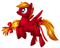 Size: 1080x873 | Tagged: safe, artist:alanymph, oc, oc only, oc:lazy bows, pegasus, pony, bow, female, hair bow, mare, simple background, solo, tail bow, transparent background