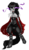 Size: 2432x4162 | Tagged: safe, artist:snowbellandbluebell, oc, oc only, oc:salai, satyr, anthro, unguligrade anthro, cape, clothes, offspring, parent:king sombra, simple background, sombra eyes, transparent background