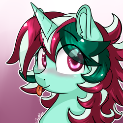 Size: 2000x2000 | Tagged: safe, artist:saralien, oc, oc only, oc:dormin, pony, unicorn, blushing, bust, cute, high res, portrait