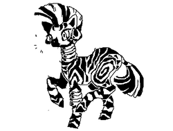 Size: 600x454 | Tagged: safe, artist:suippumato, zecora, zebra, g4, accessory, black and white, ear piercing, earring, female, grayscale, jewelry, mare, monochrome, piercing, simple background, solo