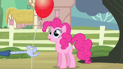 Size: 1280x720 | Tagged: safe, screencap, discord, pinkie pie, g4, three's a crowd, balloon, that pony sure does love balloons