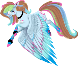 Size: 6171x5200 | Tagged: safe, artist:oneiria-fylakas, oc, oc only, oc:sugar sketch, pony, absurd resolution, colored wings, female, mare, multicolored wings, rainbow power, simple background, solo, transparent background