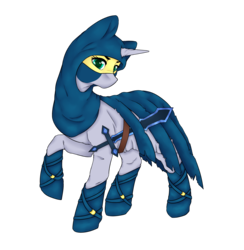 Size: 2827x2895 | Tagged: safe, artist:honiibree, oc, oc only, pony, unicorn, high res, mask, solo, sword, weapon