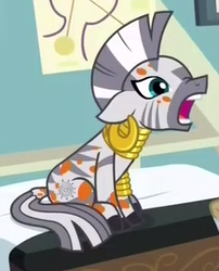 Size: 245x303 | Tagged: safe, screencap, zecora, zebra, a health of information, cropped, cute, female, hoers, open mouth, solo, swamp fever, zecorable