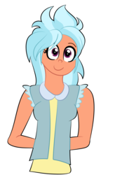 Size: 1845x2814 | Tagged: safe, artist:berrypunchrules, frosty orange, coinky-dink world, equestria girls, g4, my little pony equestria girls: summertime shorts, arm behind back, female, simple background, solo, transparent background