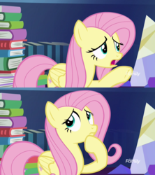 Size: 960x1080 | Tagged: safe, screencap, fluttershy, a health of information, g4, discovery family logo, female, open mouth, solo, thinking
