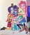 Size: 2297x2689 | Tagged: safe, applejack, fluttershy, pinkie pie, rainbow dash, rarity, sci-twi, sunset shimmer, twilight sparkle, equestria girls, g4, my little pony equestria girls: better together, official, cardboard cutout, cardboard twilight, clothes, converse, cowboy hat, cute, dress, freckles, geode of empathy, geode of fauna, geode of shielding, geode of super speed, geode of super strength, geode of telekinesis, glasses, group hug, group photo, hat, high res, hug, humane five, humane seven, humane six, irl, looking at you, magical geodes, mane six, new looks, new outfit, open mouth, pants, photo, ponytail, shoes, skirt, smiling, stetson, toes
