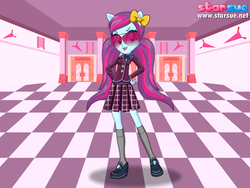 Size: 800x600 | Tagged: safe, artist:user15432, sunny flare, equestria girls, g4, my little pony equestria girls: friendship games, clothes, crystal prep academy, crystal prep academy uniform, crystal prep shadowbolts, female, glasses, hand on hip, hasbro, hasbro studios, ponied up, pony ears, school uniform, solo, starsue, sunglasses