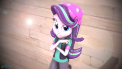 Size: 1920x1080 | Tagged: safe, artist:calliegreen, starlight glimmer, equestria girls, g4, 3d, beanie, female, hat, solo, source filmmaker