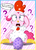 Size: 420x583 | Tagged: safe, artist:pokumii, artist:the smiling pony, edit, pinkie pie, chicken, g4, luna eclipsed, my little pony: friendship is magic, animal costume, chicken pie, chicken suit, clothes, costume, dialogue, egg, female, how, open mouth, oviposition, pinkie logic, question mark, solo, spike's egg, sweat