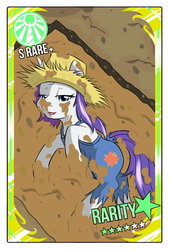 Size: 750x1100 | Tagged: safe, artist:sewlde, rarity, g4, clothes, dirty, lidded eyes, mud, muddy, overalls, rarihick, tail, tail hole