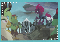 Size: 1796x1272 | Tagged: safe, screencap, boyle, captain celaeno, grubber, mullet (g4), tempest shadow, parrot pirates, anthro, g4, my little pony: the movie, airship, pirate, storm guard, storm king's ship