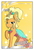 Size: 750x1100 | Tagged: safe, artist:sewlde, applejack, g4, applejewel, clothes, dress, looking at you, raised hoof, simple background