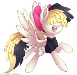 Size: 2904x2862 | Tagged: safe, artist:scarlet-spectrum, songbird serenade, pegasus, pony, g4, my little pony: the movie, bow, clothes, female, hair bow, high res, mare, open mouth, simple background, solo, transparent background