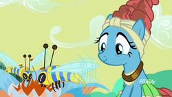 Size: 1920x1080 | Tagged: safe, screencap, meadowbrook, bee, flash bee, a health of information, g4, discovery, female, meadowcute, smiling, solo, swamp fever plant