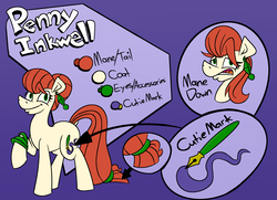 Size: 2979x2160 | Tagged: safe, artist:cowsrtasty, oc, oc only, oc:penny inkwell, earth pony, pony, high res, reference sheet, solo