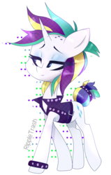 Size: 1029x1621 | Tagged: safe, artist:rippletrash, rarity, pony, g4, it isn't the mane thing about you, alternate hairstyle, clothes, female, mare, punk, raripunk, short hair, simple background, solo, transparent background