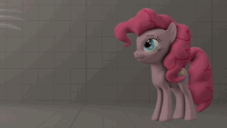 Size: 640x360 | Tagged: safe, artist:fishimira, pinkie pie, earth pony, pony, g4, 3d, animated, bang, behaving like a dog, butt, cute, diapinkes, eyes closed, female, finger gun, gif, heavy (tf2), jumping, legs in air, mare, on back, playing, playing dead, plot, pow, source filmmaker, stage.bsp, team fortress 2
