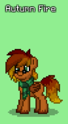 Size: 274x499 | Tagged: safe, oc, oc only, oc:autumn fire, pegasus, pony, pony town, clothes, scarf