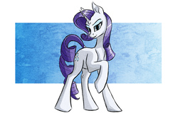 Size: 1296x864 | Tagged: safe, artist:akweer, rarity, pony, unicorn, g4, abstract background, female, mare, raised hoof, solo