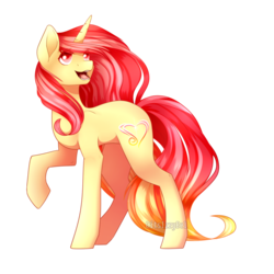 Size: 1024x1024 | Tagged: safe, artist:itsizzybel, oc, oc only, oc:pretty shine, pony, unicorn, female, mare, raised hoof, simple background, solo, transparent background
